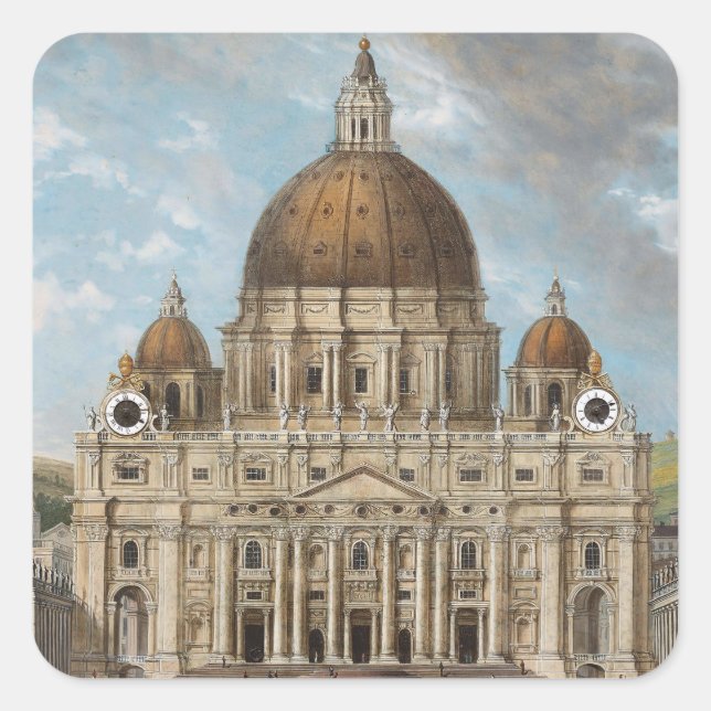 St Peter's Basilica in the Vatican City Square Sticker (Front)