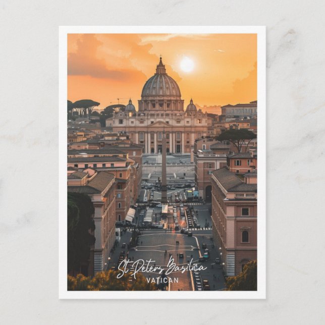 St Peters Basilica Travel Place illustration Postcard (Front)