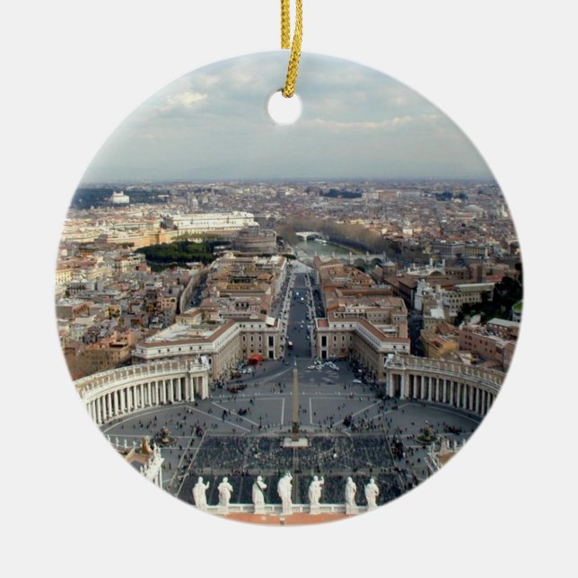 St. Peter's Basilica Views Ceramic Ornament (Front)