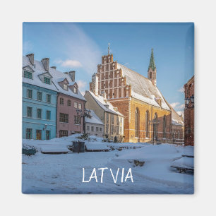 St. Peter's Church in winter in Riga, Latvia Magnet