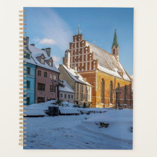 St. Peter's Church in winter in Riga, Latvia Planner