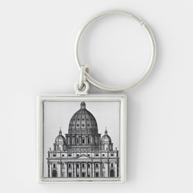 St. Peter's, Rome, engraved by C. Campbell Keychain (Front)