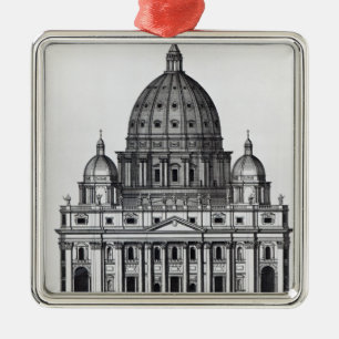 St. Peter's, Rome, engraved by C. Campbell Metal Ornament