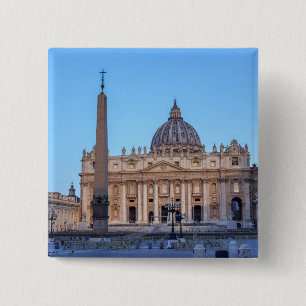 St. Peter's Square in Vatican City - Rome, Italy 2 Inch Square Button