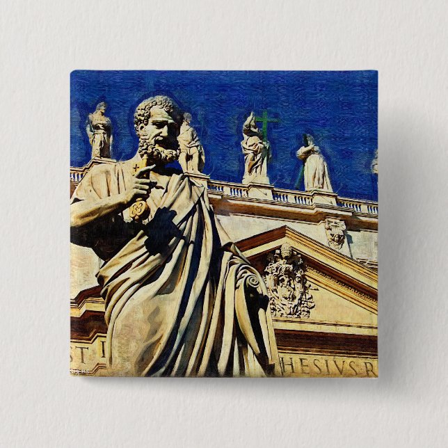 St Peter's Square Rome 2 Inch Square Button (Front)