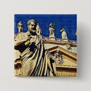 St Peter's Square Rome 2 Inch Square Button