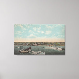 St. Petersburg, FL - Waterfront View with Canvas Print