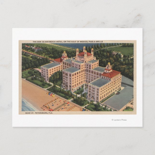 St. Petersburg, Florida - Aerial of Don Ce-Sar Postcard (Front)