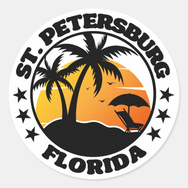 St. Petersburg,Florida Classic Round Sticker (Front)