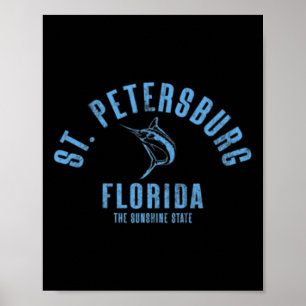 St. Petersburg Florida Fl Retro Vintage Beach Fron Poster