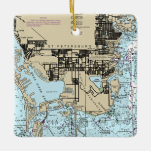 St. Petersburg Florida Nautical Chart Ceramic Ornament