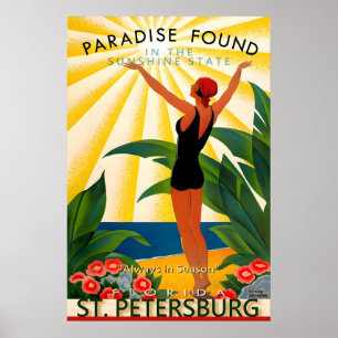 St Petersburg Florida Pinellas County Travel Poster