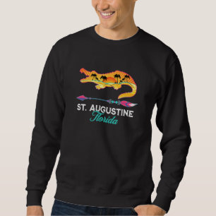 St Petersburg Florida Usa Alligator Sun Palm Tree Sweatshirt