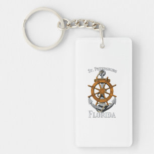 St. Petersburg Florida Vacation Nautical Anchor Sa Keychain