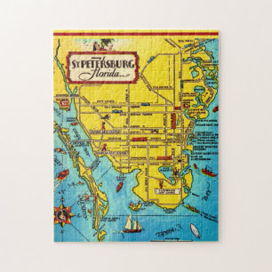 St. Petersburg Map 11x14 Jigsaw Puzzle