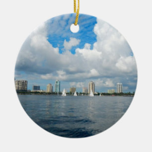 St. Petersburg Pier and Skyline Ceramic Ornament