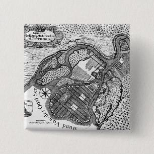 St Petersburg Plan 2 Inch Square Button