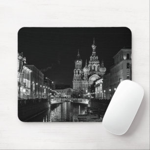 St Petersburg Russia Black and White Mousepad