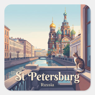 St Petersburg Russia Square Sticker