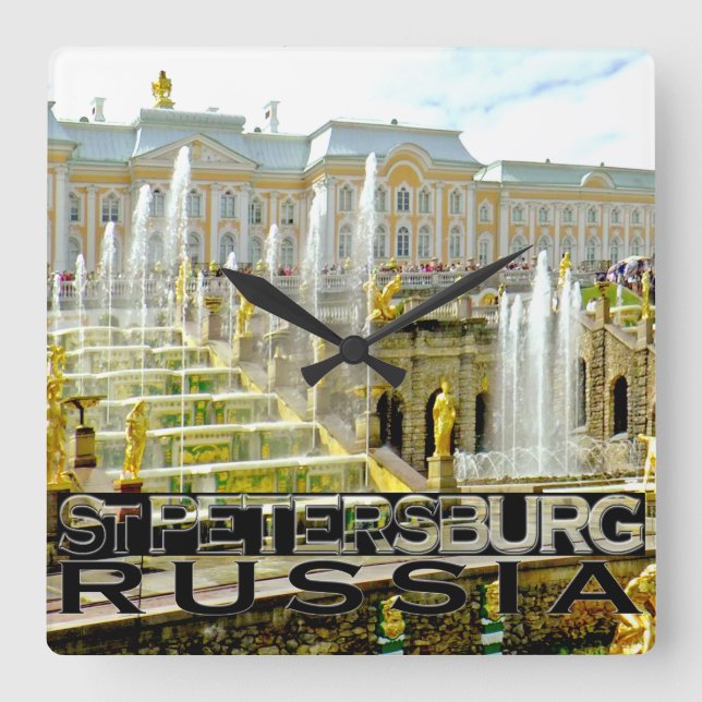 St Petersburg Square Wall Clock (Front)