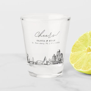 St. Petersburg Wedding Favour Personalized Cheers Shot Glass