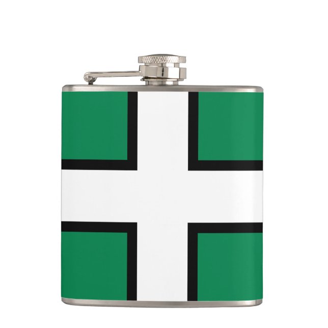 St. Petroc’s flag / Flag of Devon Hip Flask (Front)