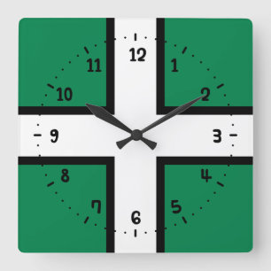 St. Petroc’s flag / Flag of Devon Square Wall Clock