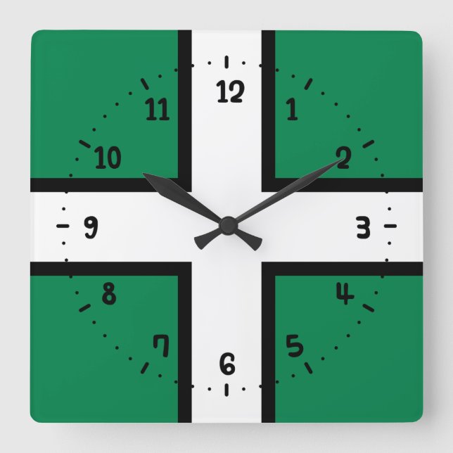 St. Petroc’s flag / Flag of Devon Square Wall Clock (Front)