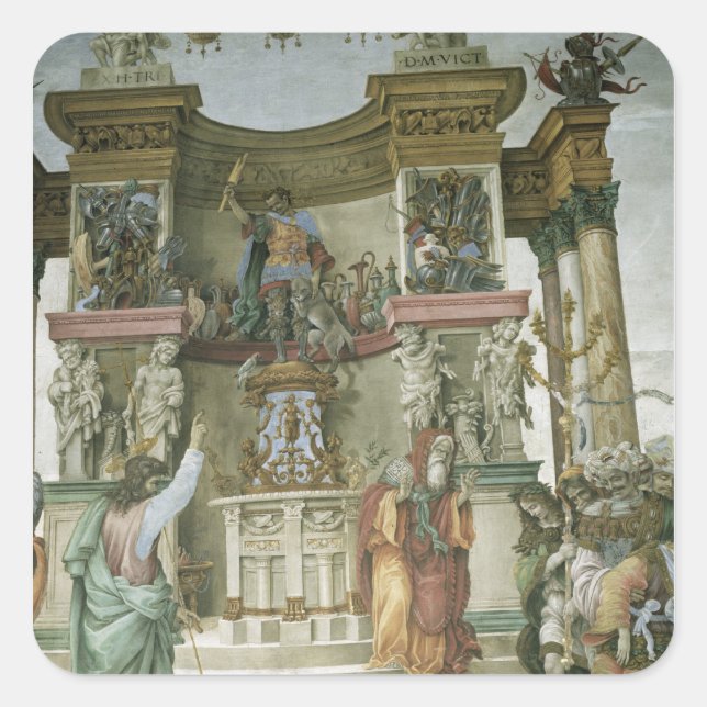 St. Philip Exorcising a Demon, c.1497-1500 Square Sticker (Front)