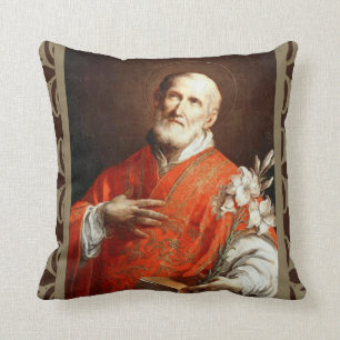 St. Philip Neri Lily Bible Throw Pillow