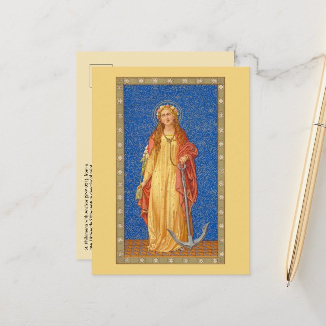 St. Philomena avec Ancre (SNV 051) Carte postale (Devant/Arrière en situation)