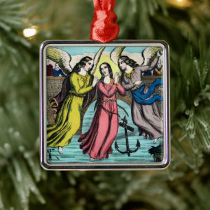 St. Philomena Being Rescued from Drowning Metal Ornament