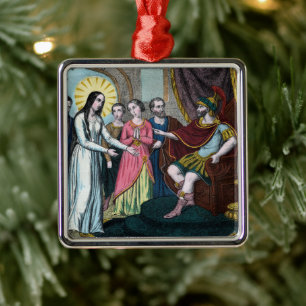 St. Philomena is Tried before Emperor Diocletian Metal Ornament