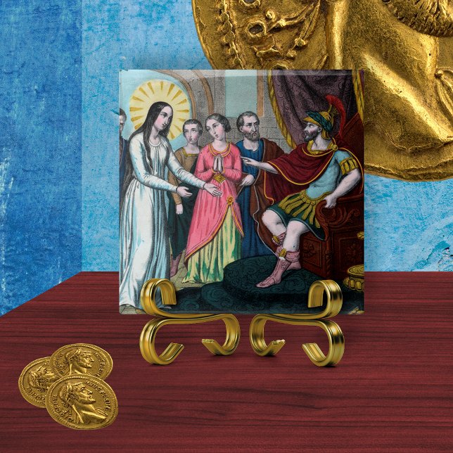 St. Philomena is Tried before Emperor Diocletian Tile (Creator Uploaded)