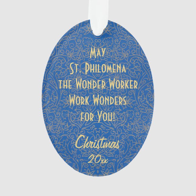 St. Philomena with Anchor (SNV 051) Acrylic Ornament (Back)