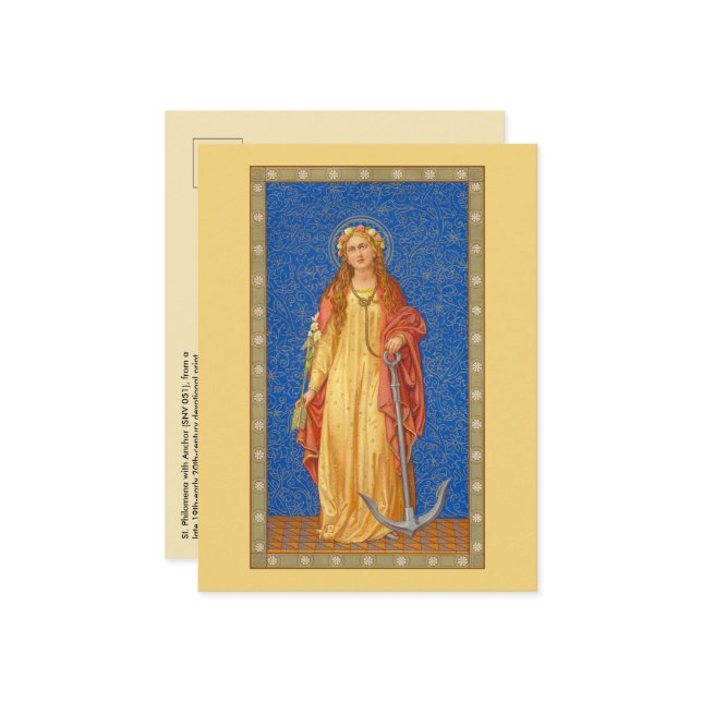 St. Philomena with Anchor (SNV 051) Postcard (Front/Back In Situ)