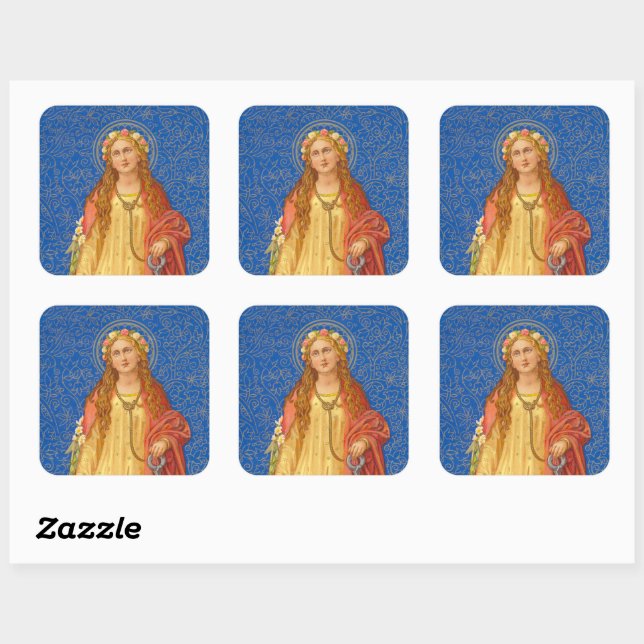 St. Philomena with Anchor (SNV 051) Square Sticker (Sheet)