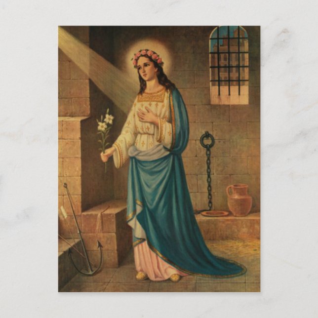 St. Philomena Wonder Worker Feast Day Aug 10 Postcard (Front)