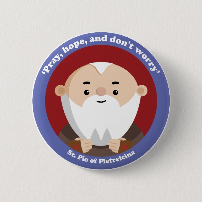 St Pio of Pietrelcina 2 Inch Round Button (Front)