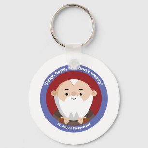 St Pio of Pietrelcina Keychain