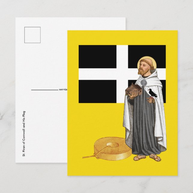 St. Piran of Cornwall (SAE 01) and His Flag Card (Front/Back)