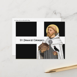 St. Piran of Cornwall (SAE 01) and His Flag Postca Postcard