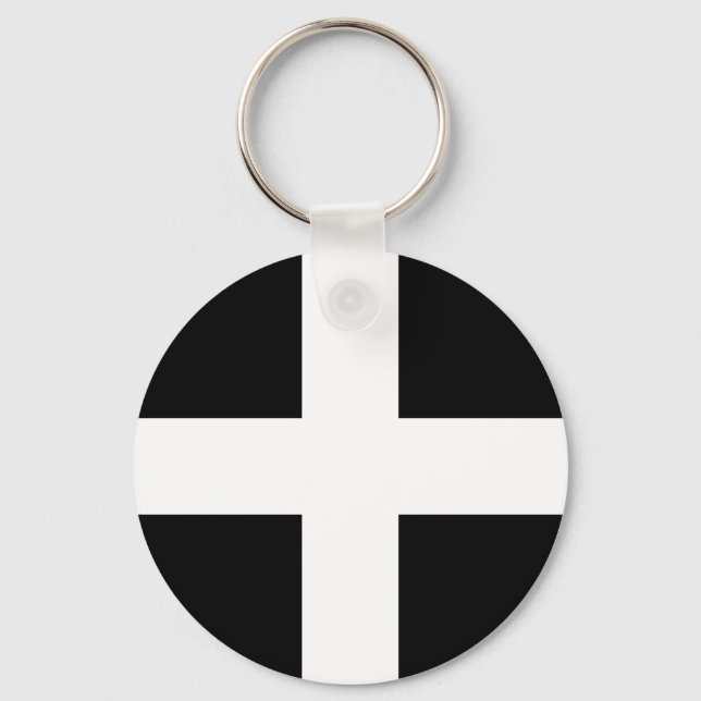 St. Piran’s flag / flag of Cornwall Keychain (Front)