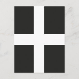 St Piran's Flag Cornwall Kernow Postcard