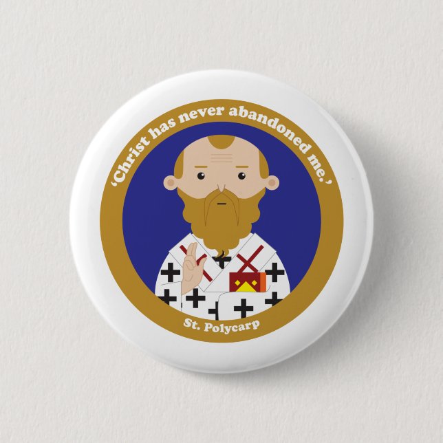 St. Polycarp 2 Inch Round Button (Front)