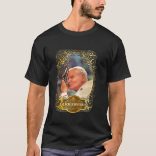 St Pope John Paul II Cross Catholic Saint Polish T-Shirt