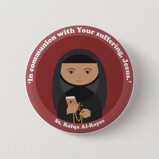 St. Rafqa Al-Rayes 2 Inch Round Button (Front)