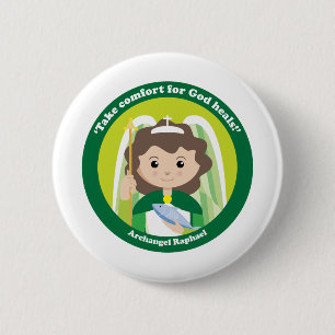 St. Raphael the Archangel 2 Inch Round Button