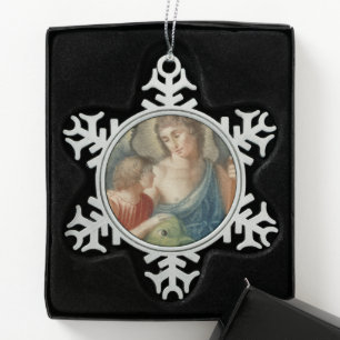 St. Raphael the Archangel (M 012) Snowflake Pewter Christmas Ornament