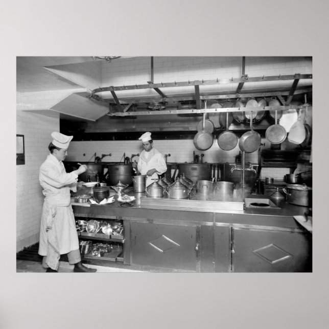 St. Regis Hotel Kitchen, early 1900s Poster (Front)